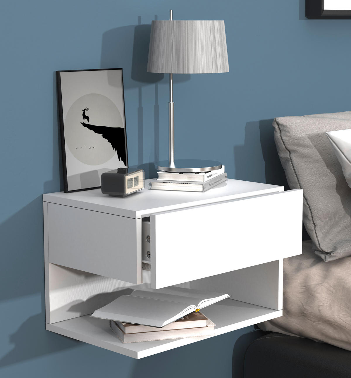 NACHTSCHRANK 45/30/32 cm  - Weiß, MODERN, Holzwerkstoff (45/30/32cm) - MID.YOU