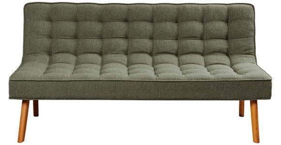 SITZBANK 183/90/79 cm Webstoff Grün Eiche vollmassiv  - Eichefarben/Grün, Design, Holz/Textil (183/90/79cm) - Linea Natura