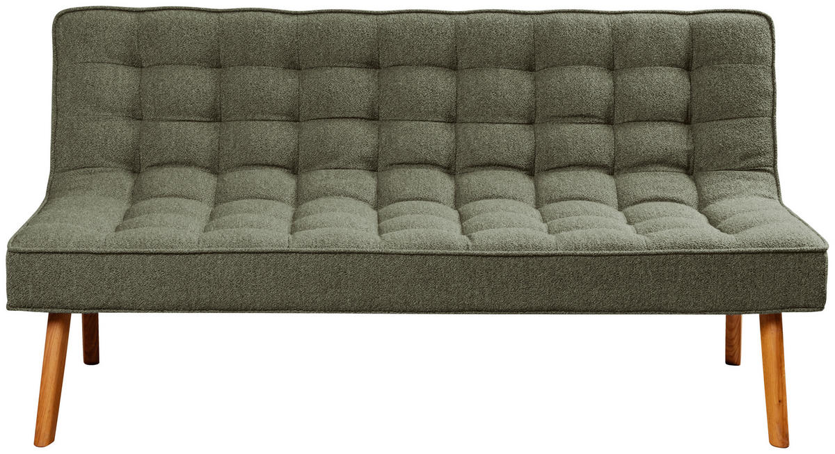 SITZBANK 183/90/79 cm Webstoff Grün Eiche vollmassiv  - Eichefarben/Grün, Design, Holz/Textil (183/90/79cm) - Linea Natura