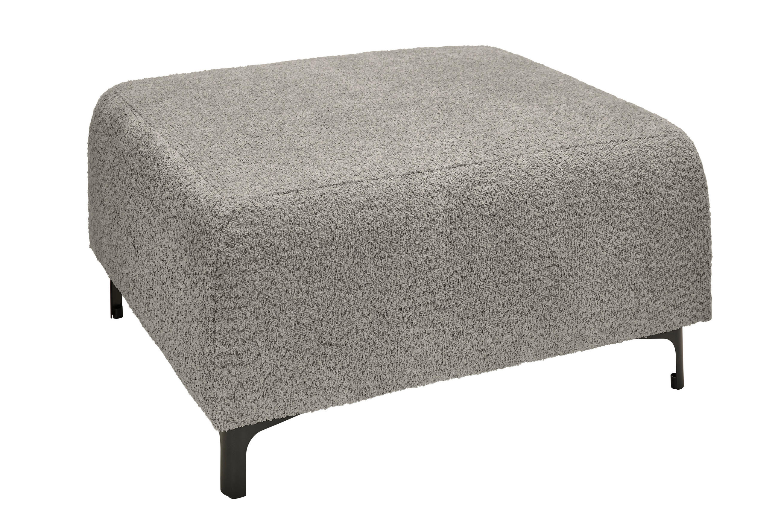 HOCKER Chenille Grau  - Schwarz/Grau, KONVENTIONELL, Textil/Metall (99/46/77cm) - Carryhome