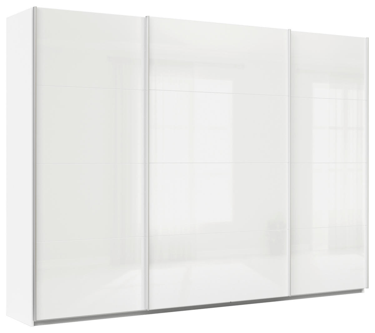 SCHWEBETÜRENSCHRANK in Weiss  - Weiss/Alufarben, Konventionell, Holzwerkstoff/Metall (315/210/62cm) - Xora