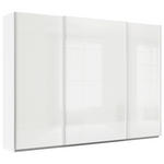 SCHWEBETÜRENSCHRANK  in Weiß Hochglanz, Weiß  - Weiß Hochglanz/Alufarben, KONVENTIONELL, Holzwerkstoff/Metall (315/229/62cm) - Xora