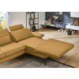 ECKSOFA in Echtleder Gelb  310/180 cm  - Gelb/Schwarz, Design, Leder/Metall (310/180cm) - Dieter Knoll