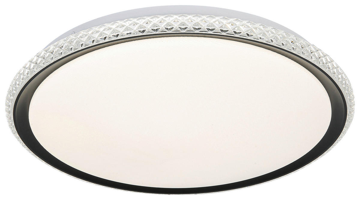 DECKENLEUCHTE  40/6 cm    - Transparent/Schwarz, Trend, Kunststoff/Metall (40/6cm) - Novel