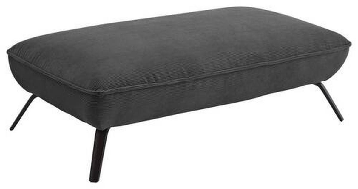 HOCKER in Textil Anthrazit  - Anthrazit/Schwarz, Design, Textil/Metall (142/43/80cm) - Moderano