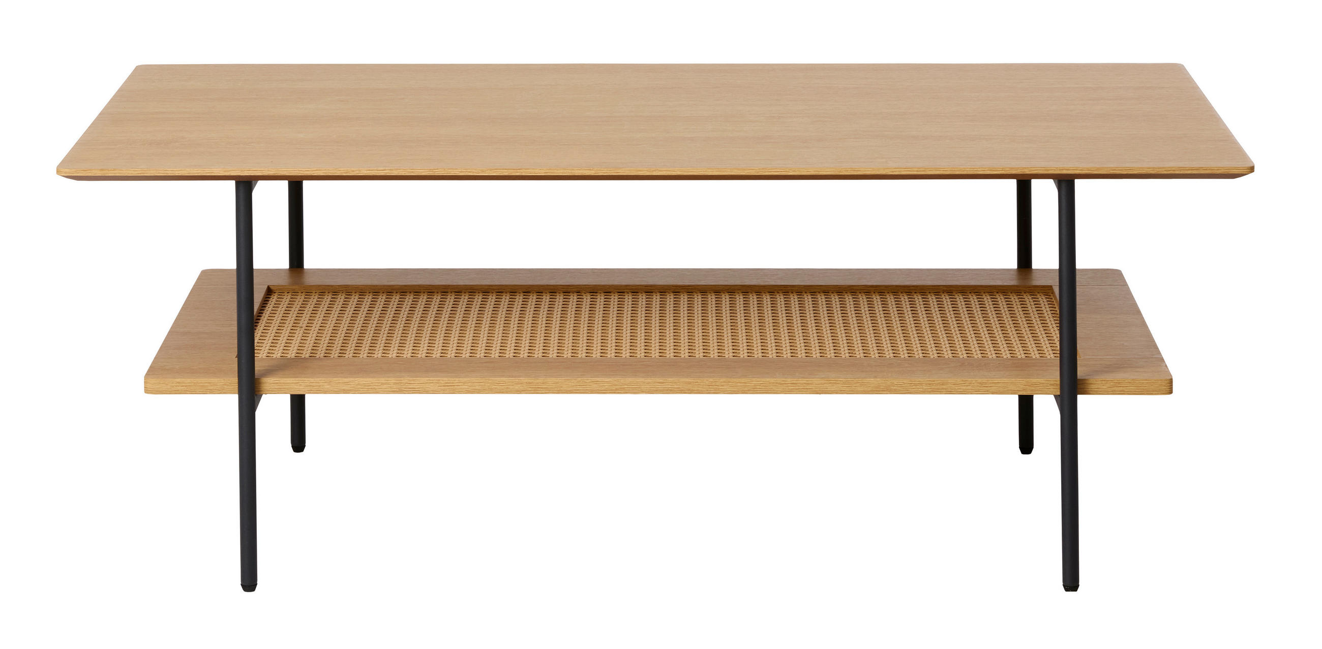 COUCHTISCH 110/55/40 cm rechteckig Schwarz, Eichefarben  - Eichefarben/Schwarz, Basics, Holzwerkstoff/Metall (110/55/40cm) - Boxxx