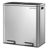 ABFALLSAMMLER 60 L  - Edelstahlfarben/Schwarz, Basics, Kunststoff/Metall (58,5/65/32cm)