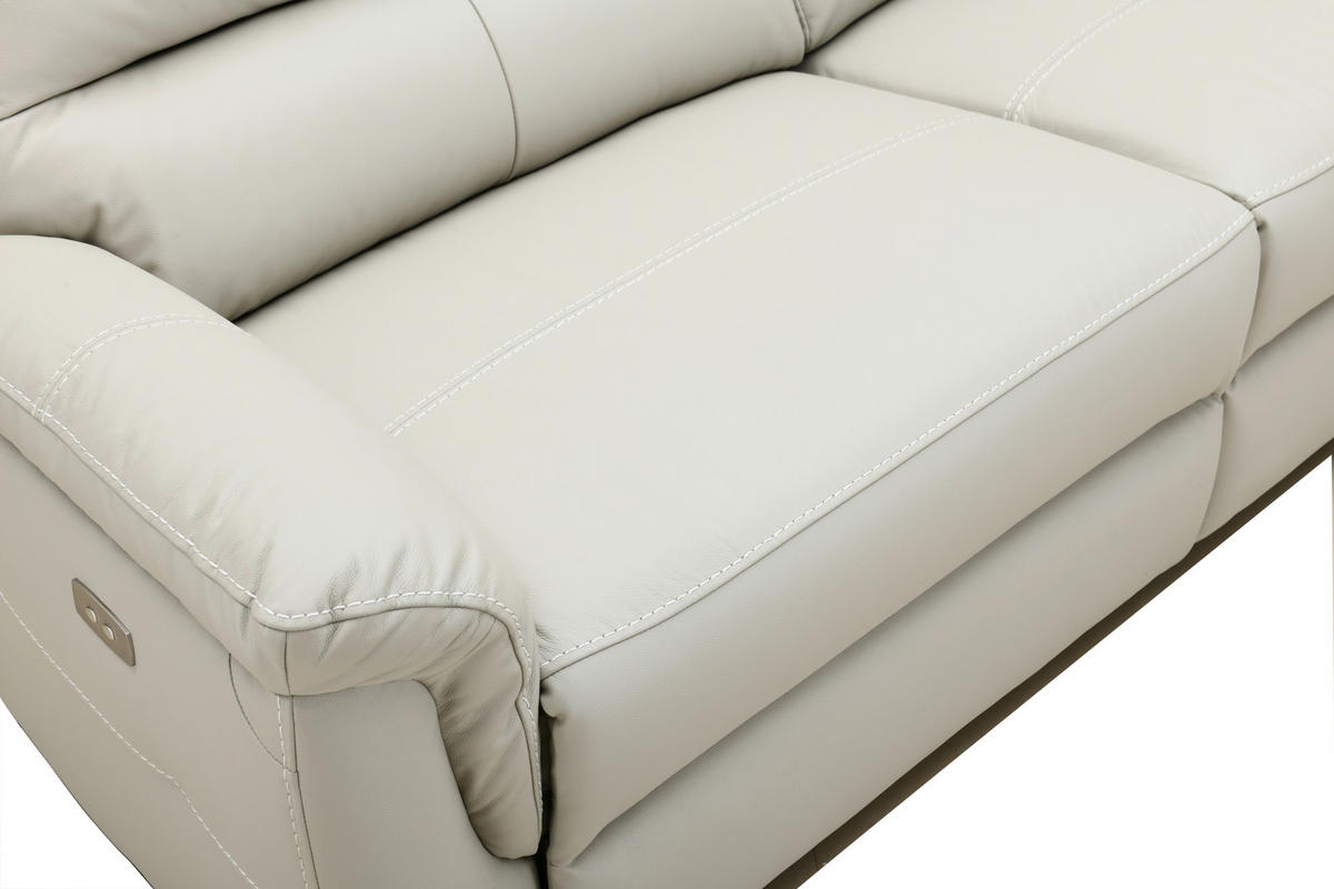 HÁROMÜLÉSES KANAPÉ fa, textil, bőr világosszürke  - világosszürke/fekete, Design, műanyag/bőr (208/99/93cm) - Cantus