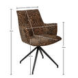 ARMLEHNSTUHL  Stoffauswahl, Sitzfläche 360° drehbar, automatische Rückholfunktion Jacquard  - Schwarz/Braun, Design, Textil/Metall (59/89.5/63cm) - Novel
