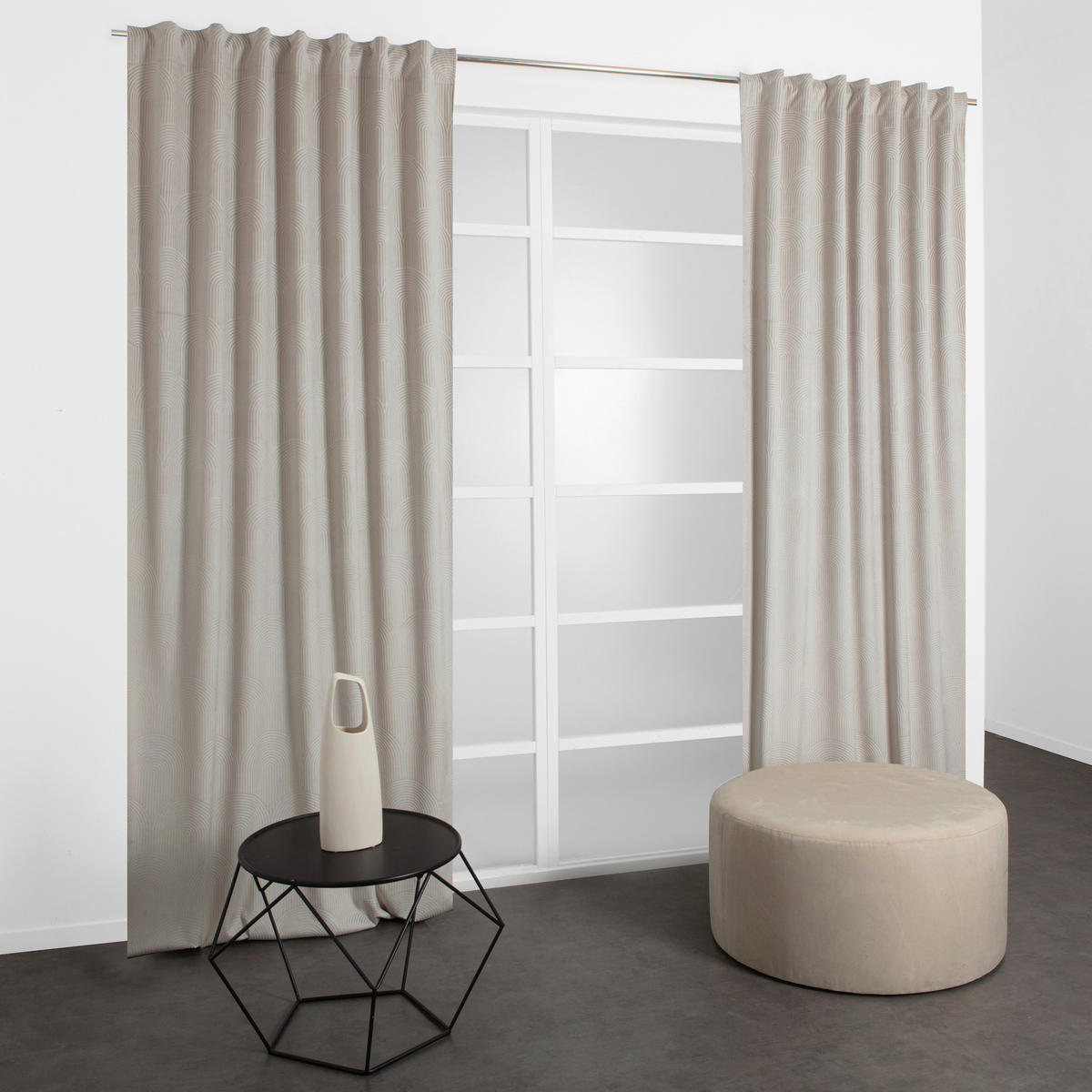 FERTIGVORHANG  blickdicht   140/280 cm  - Ecru, Basics, Textil (140/280cm)