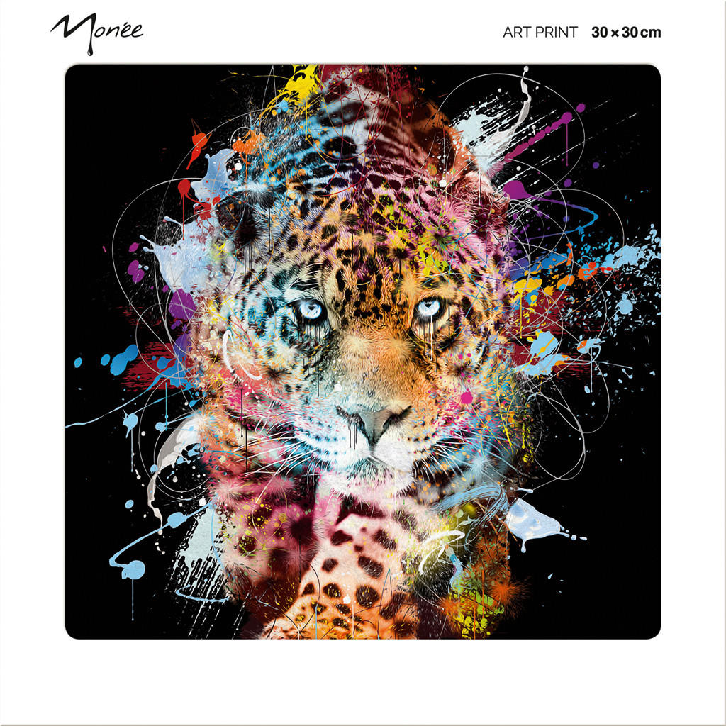 KUNSTDRUCK Tiere Multicolor, Schwarz 30/30 cm  - Multicolor/Schwarz, Papier (30/30cm) - Monee
