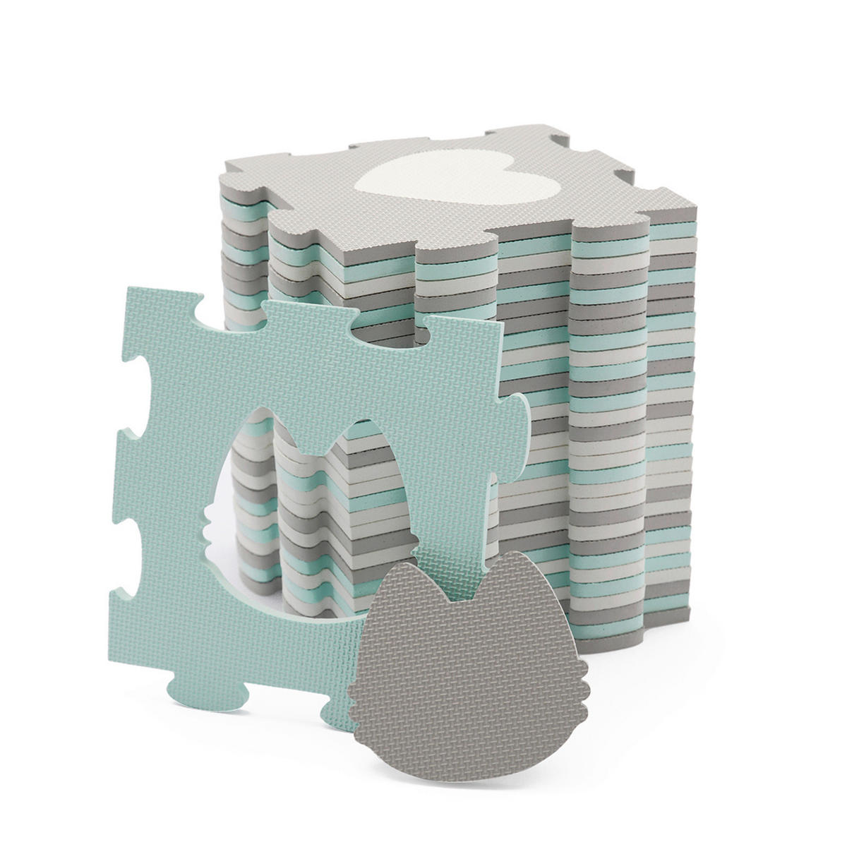 PUZZLEMATTE Luno Shapes  - Weiß/Grau, Basics (165/1.2/185cm) - Kinderkraft