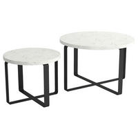 SOFFBORD SET i trämaterial, metall 60/41/60/41/39/34 cm  - vit/svart, Design, metall/trämaterial (60/41/60/41/39/34cm) - Stylife