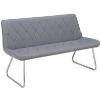 KLOP, les, kovina, tekstil siva, barve nerjavečega jekla  - barve nerjavečega jekla/siva, Design, kovina/tekstil (155/87/65cm) - Novel