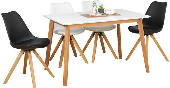 ESSTISCH in Holz, Holzwerkstoff 120/80/75 cm  - Eichefarben/Weiß, Design, Holz/Holzwerkstoff (120/80/75cm) - Carryhome