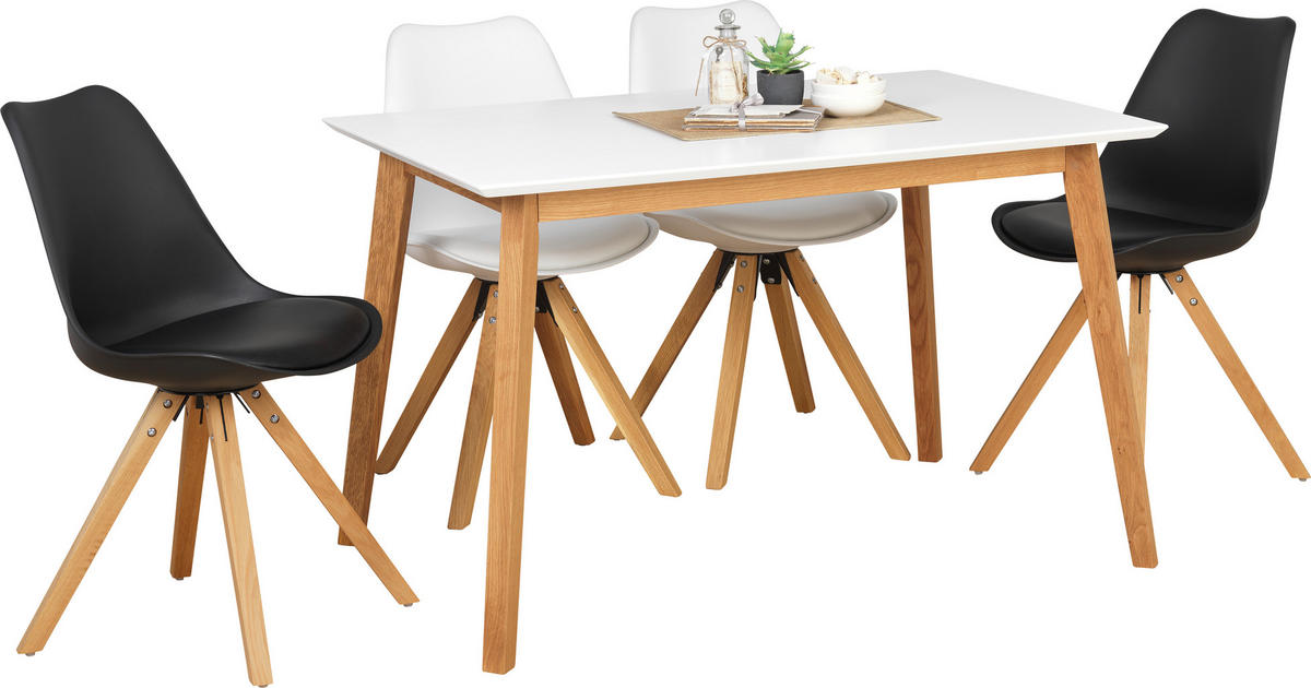 ESSTISCH in Holz, Holzwerkstoff 120/80/75 cm  - Eichefarben/Weiß, Design, Holz/Holzwerkstoff (120/80/75cm) - Carryhome