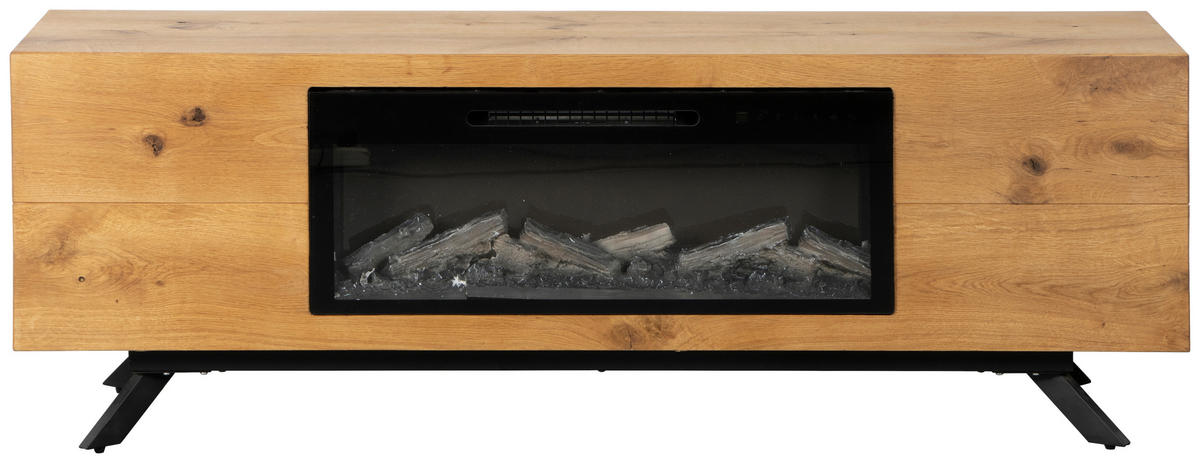 ELEKTROKAMIN - Eichefarben/Schwarz, MODERN, Holz/Holzwerkstoff (160/54/40cm) - Landscape