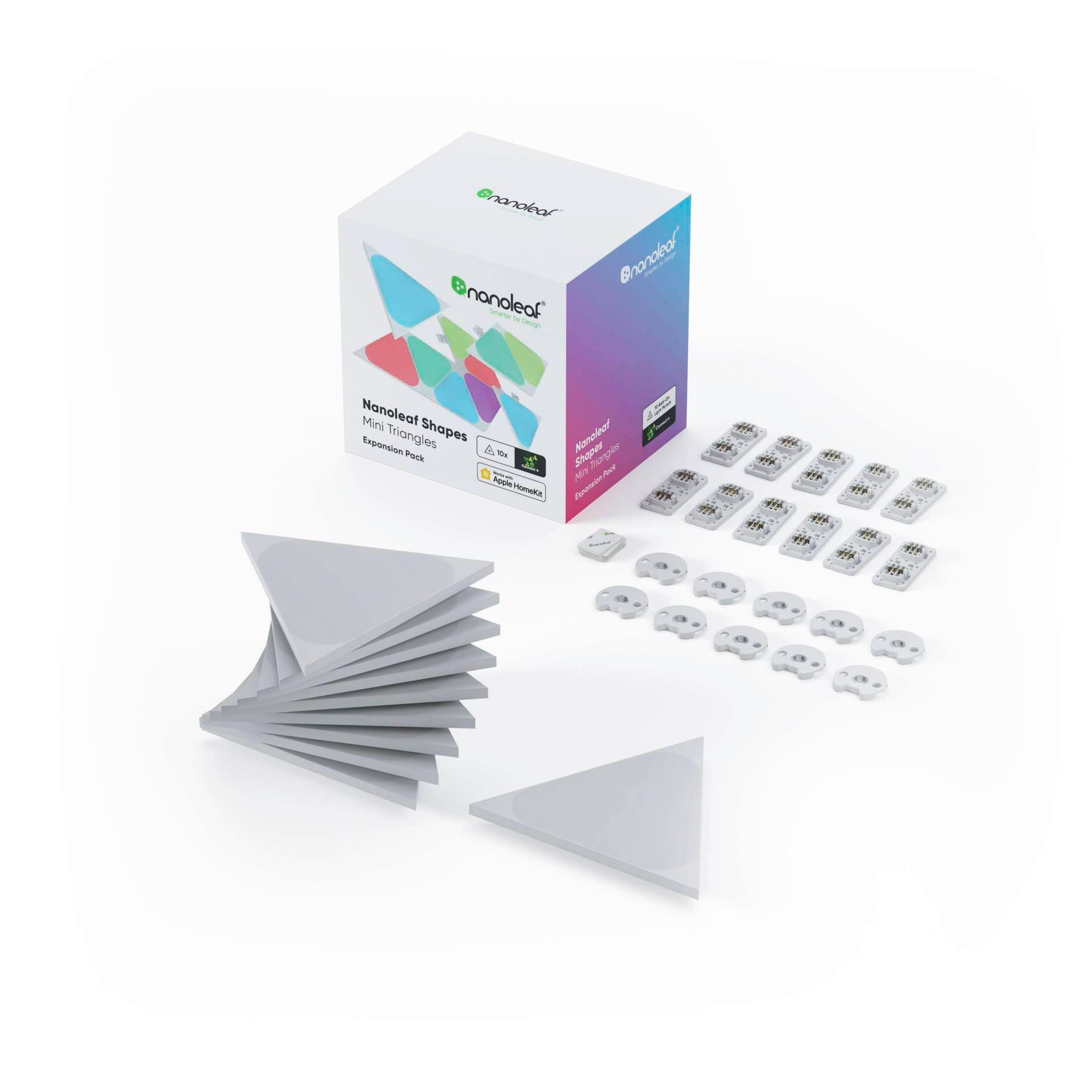 Nanoleaf Triangles 10er Mini Erweiterungsset 10/11.5/0.6 cm - Weiß, Basics, Kunststoff (10/11.5/0.6cm)