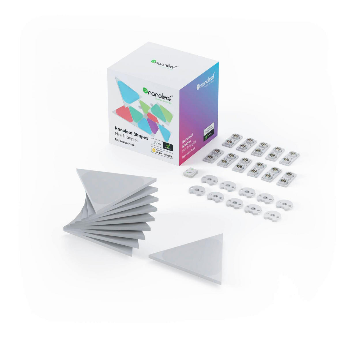 Nanoleaf Triangles 10er Mini Erweiterungsset 10/11.5/0.6 cm   - Weiß, Basics, Kunststoff (10/11.5/0.6cm)