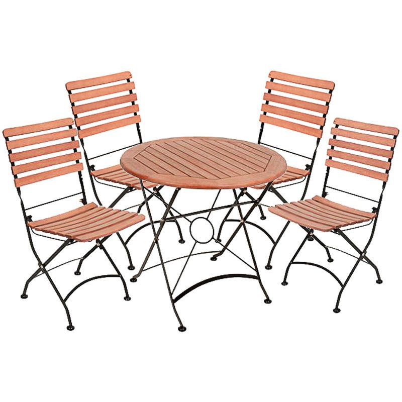 GARTENSET Eukalyptusholz Hartholz Stahl  - Eukalyptusholzfarben/Schwarz, Basics, Holz/Metall (46/90/39cm) - Gardenson