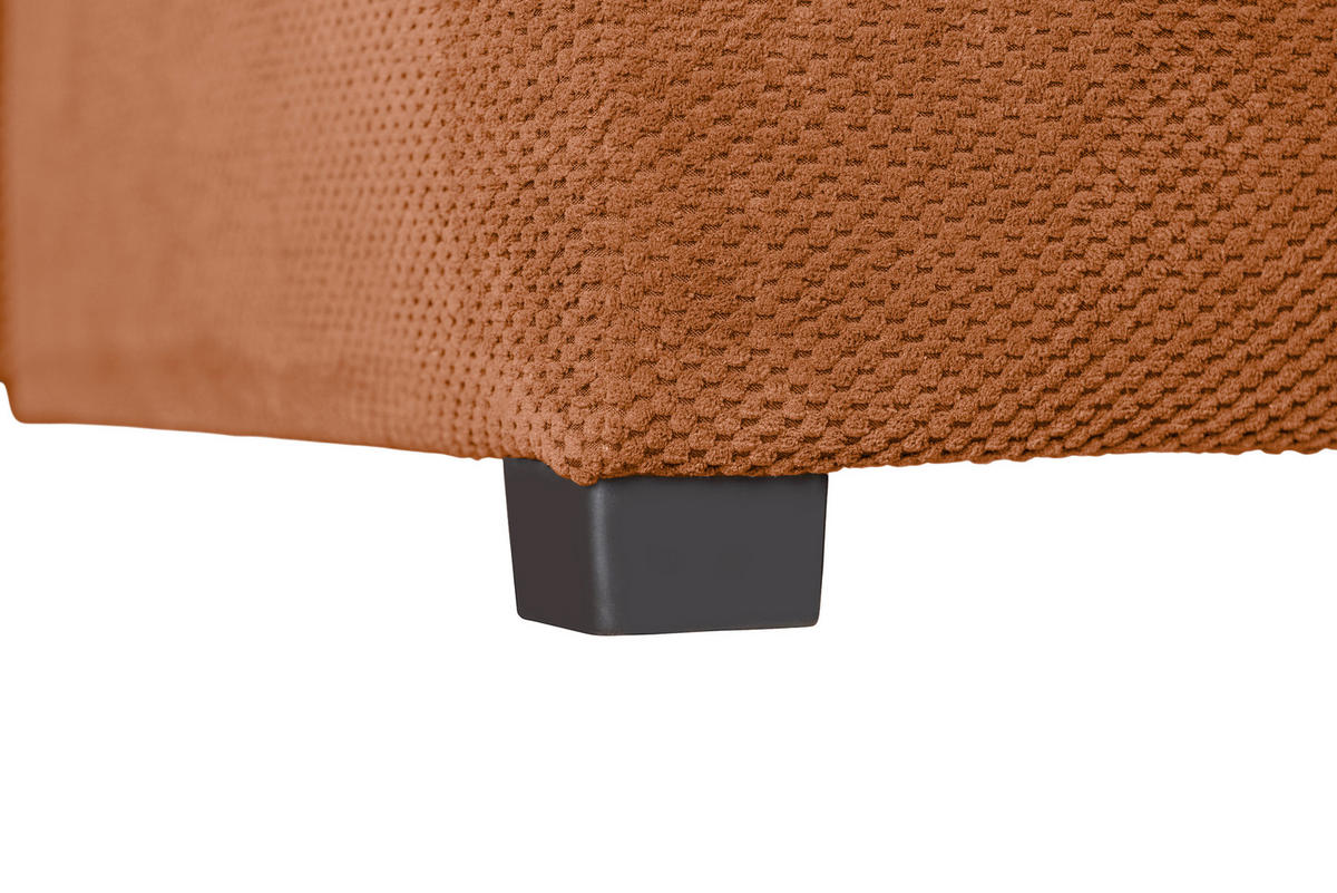 ECKSOFA LORENZO Rostfarben Struktur Liegefläche im Originalstoff  - Rostfarben/Schwarz, Design, Textil/Metall (302/188cm) - P & B