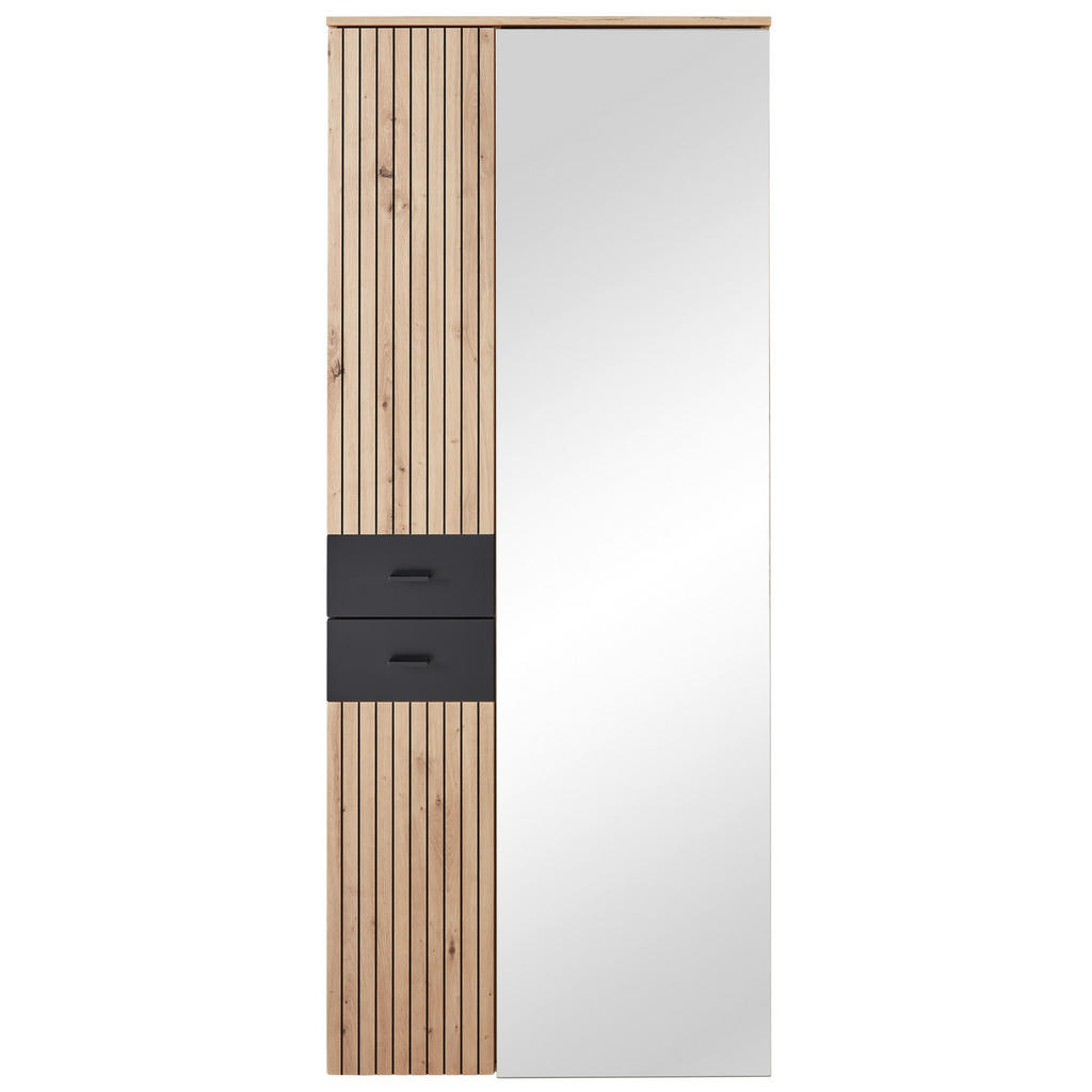 Voleo SKŘÍŇ NA ODĚV, černá, dub artisan, 84/202,2/37,4 cm - černá,dub artisan - kompozitní dřevo