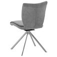 STUHL  Stoffauswahl, Typenauswahl Lederlook, Velours, Mikrofaser  Grau, Edelstahlfarben  - Edelstahlfarben/Grau, Design, Textil/Metall (50/89/61cm) - Dieter Knoll