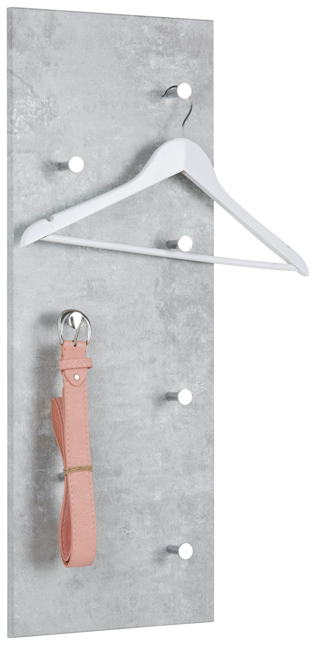 STENSKI OBEŠALNIK - barve kroma/siva, Design, kovina/leseni material (80/30/5,5cm) - Boxxx