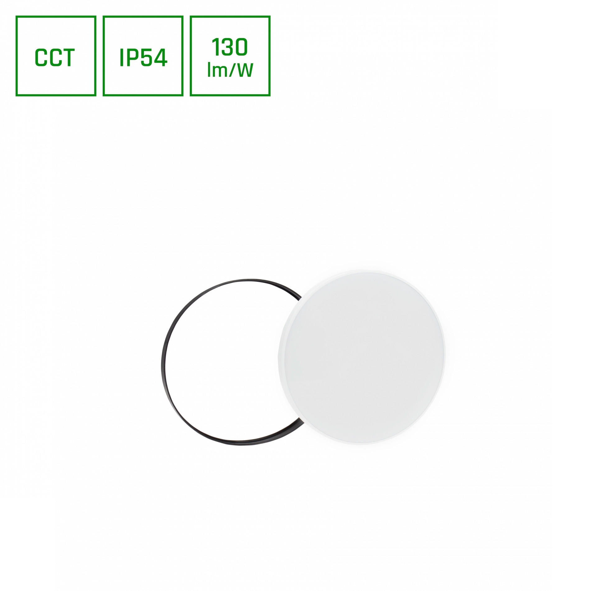 SPOLJNA PLAFONJERA  - bela, Osnovno, plastika (39/6cm)