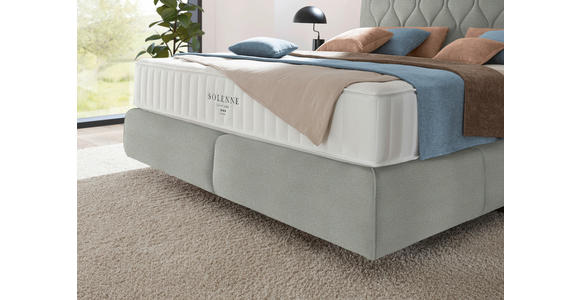 BOXSPRINGBETT 200/200 cm  in Hellgrau  - Hellgrau/Schwarz, Design, Kunststoff/Textil (200/200cm) - Johann Jakob