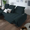 ECKSOFA in Flachgewebe Petrol  - Petrol/Schwarz, LIFESTYLE, Textil/Metall (180/310cm) - Valnatura