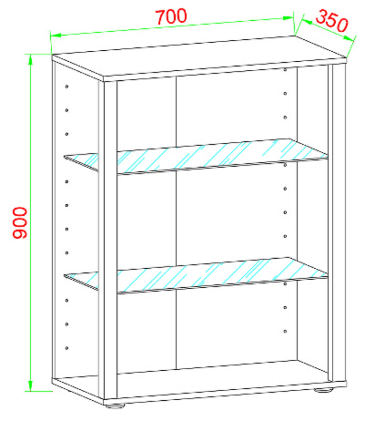 HÄNGEVITRINE in Weiss  - Weiss, Design, Glas/Holzwerkstoff (70/90/35cm) - MID.YOU