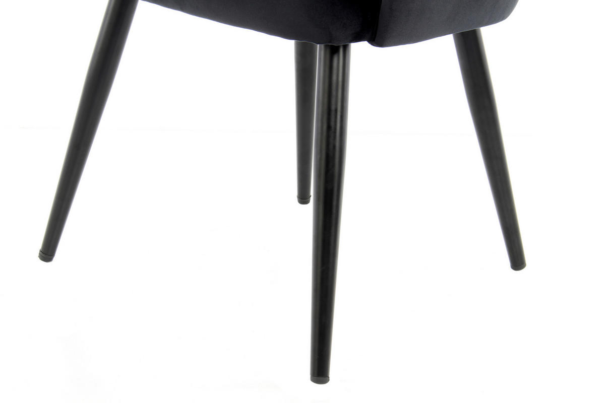 ARMLEHNSTUHL-SET 2 Stück  in Samt  - Schwarz, MODERN, Textil/Metall (55/77/58cm) - Kayoom