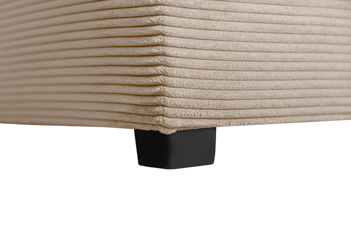 WOHNLANDSCHAFT SORINA Hellbraun Cord  - Hellbraun/Schwarz, Design, Kunststoff/Textil (202/305/157cm) - MID.YOU