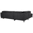 ECKSOFA Schwarz Velours  inkl. Bettkasten, Schlaffunktion, Rücken echt, Kopfteilverstellung, Liegefläche im Originalstoff  - Schwarz, KONVENTIONELL, Textil/Metall (217/255cm) - Carryhome