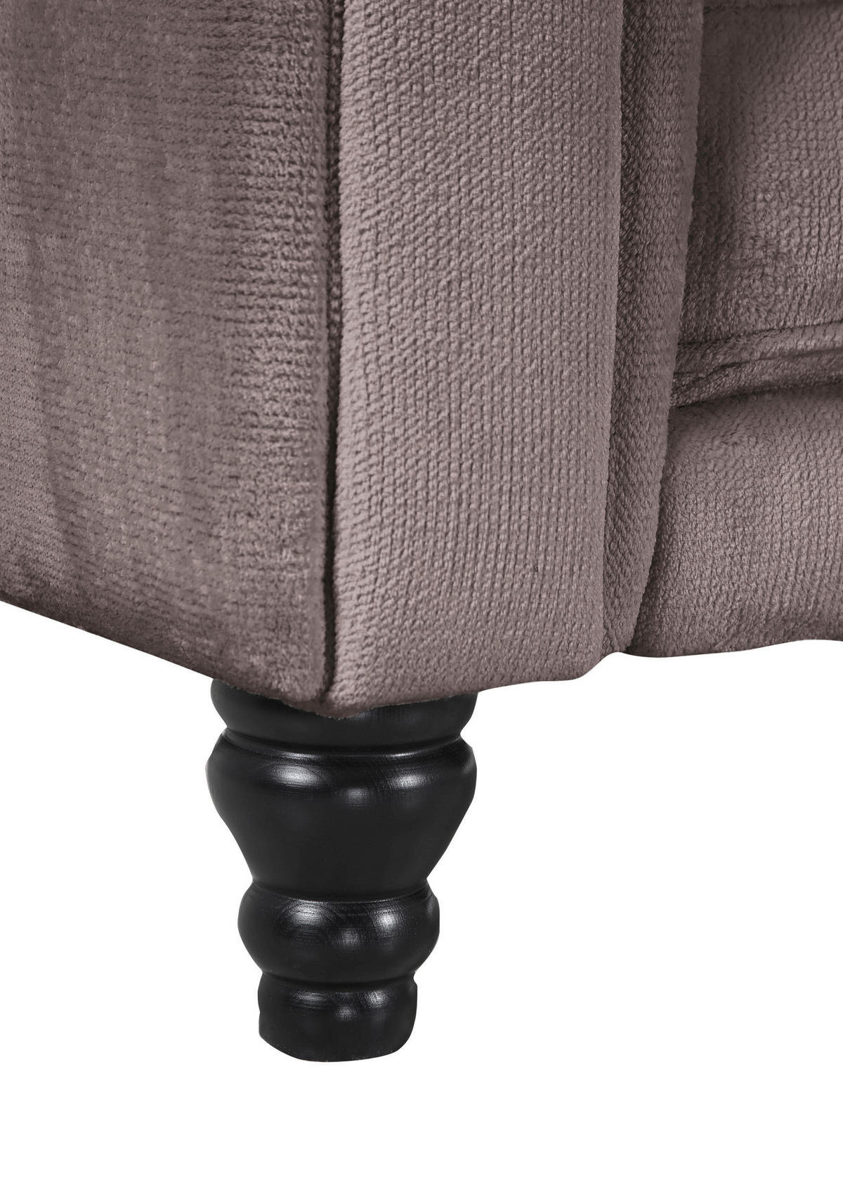ECKSOFA in Plüsch Schlammfarben  260/160 cm  - Schlammfarben/Dunkelbraun, Design, Holz/Textil (260/160cm) - MID.YOU