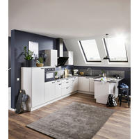 EINBAUKÜCHE UNO  - Creme/Schwarz, Design, Holzwerkstoff/Metall - Moderano
