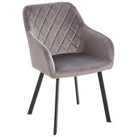 SCAUN CU BRAȚE in gri  - negru/gri, Modern, lemn/metal (54/87/64cm) - Livetastic