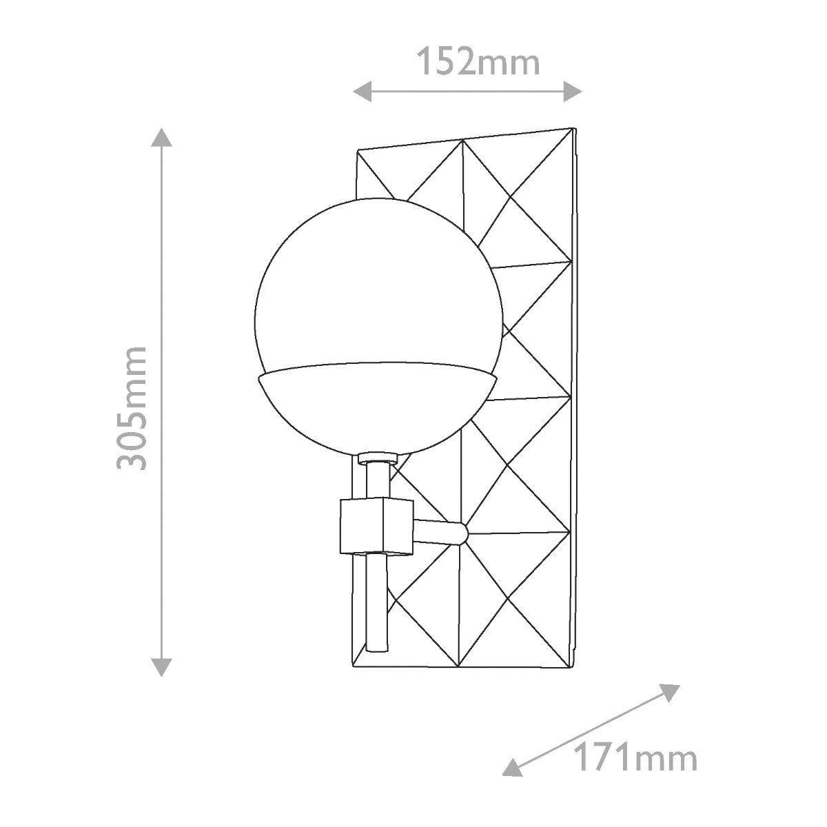 WANDLEUCHTE Deco  30,5/15,2/17,1 cm  - Goldfarben, Design, Glas/Metall (30,5/15,2/17,1cm) - Elstead Lighting