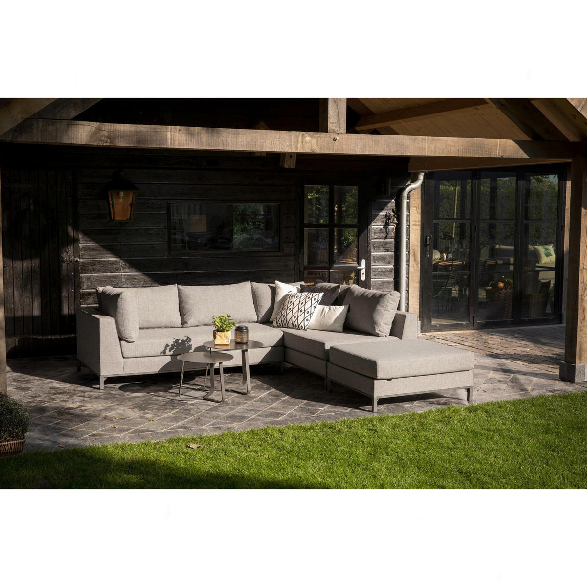 LOUNGEGARNITUR  262/246 cm  Aluminium  - Taupe, MODERN, Textil/Metall (262/246cm) - Livetastic