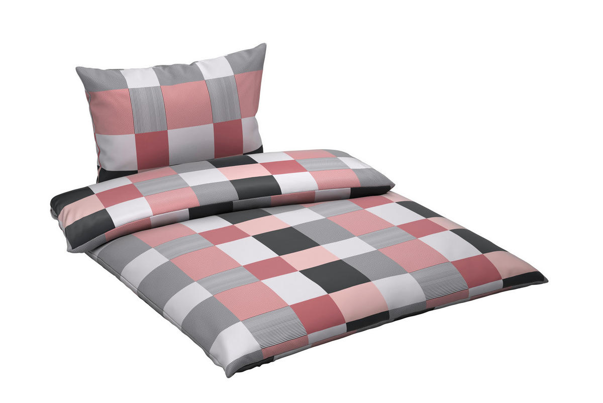 BETTWÄSCHE 2-teilig Mikrofaser 140/200 cm  - Pink/Grau, KONVENTIONELL, Textil (140/200cm) - Boxxx