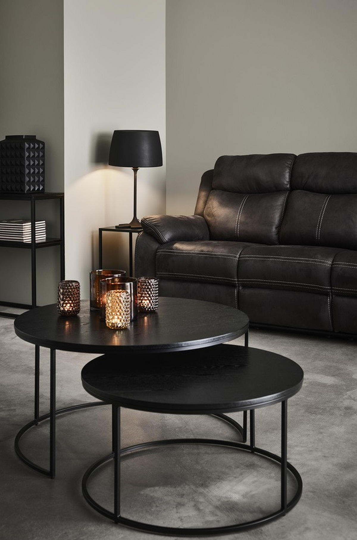 SOFFBORD SET i trä, metall 60/47/60/47/38/31 cm  - svart/mörkbrun, Design, metall/trä (60/47/60/47/38/31cm) - Best Price