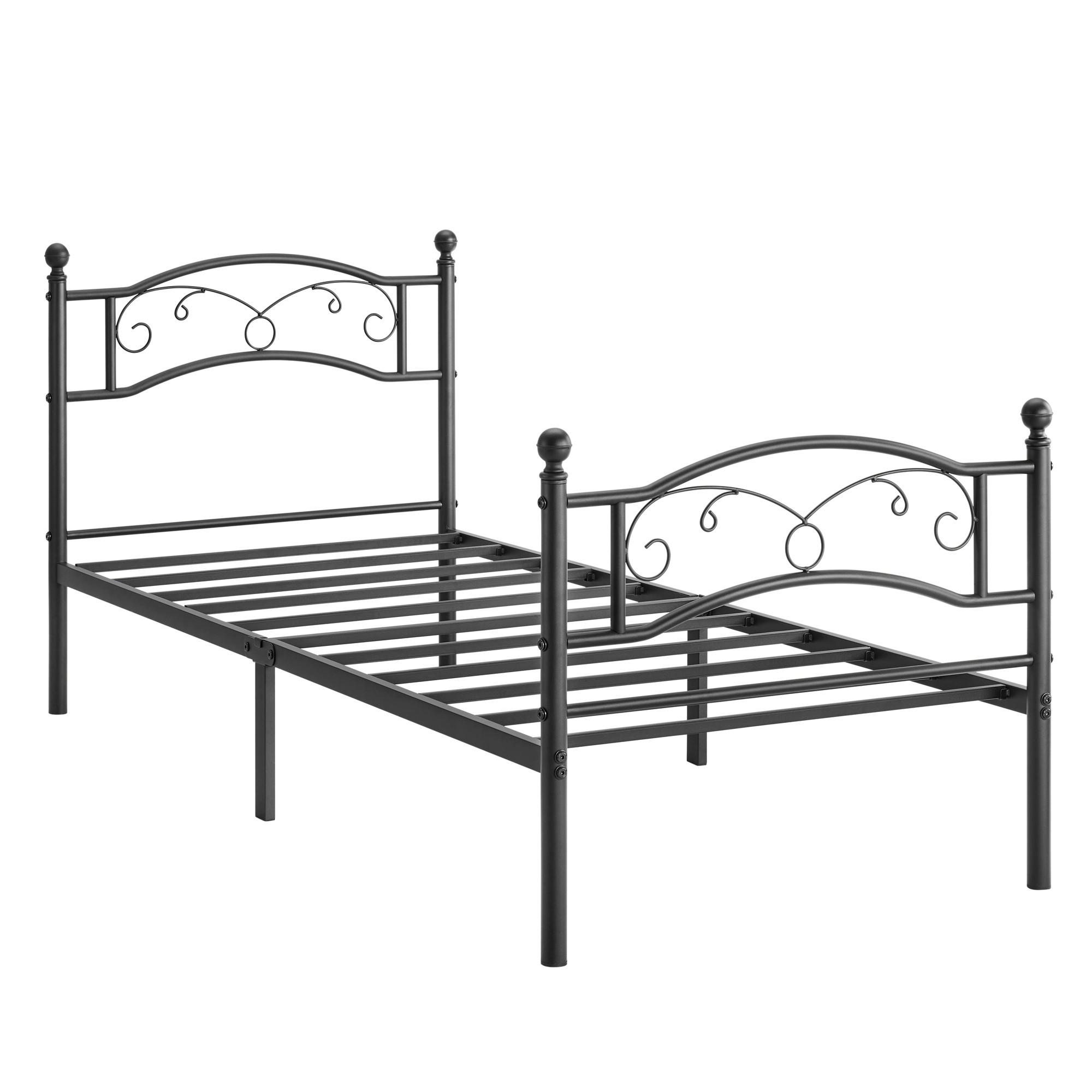 METALLBETT 90/190 cm  in Schwarz  - Schwarz, ROMANTIK / LANDHAUS, Metall (90/190cm) - Boxxx