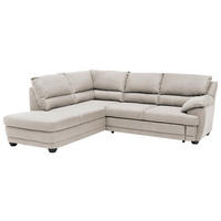ECKSOFA in Mikrofaser Sandfarben  225/245 cm  - Sandfarben/Schwarz, Design, Kunststoff/Textil (225/245cm) - Livetastic