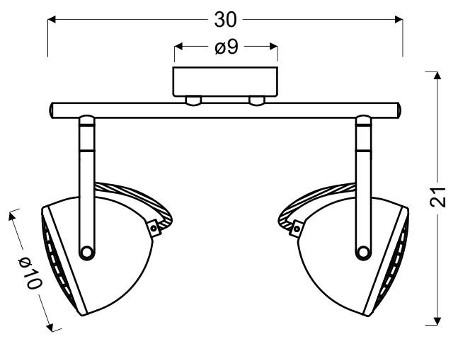 Thumbnail - Strahler Pent, Hellgrau, Metall, 10x21x30 cm, RoHS, Europäischer Sicherheitsstandard, einfach zu transportieren, Lampen ...
