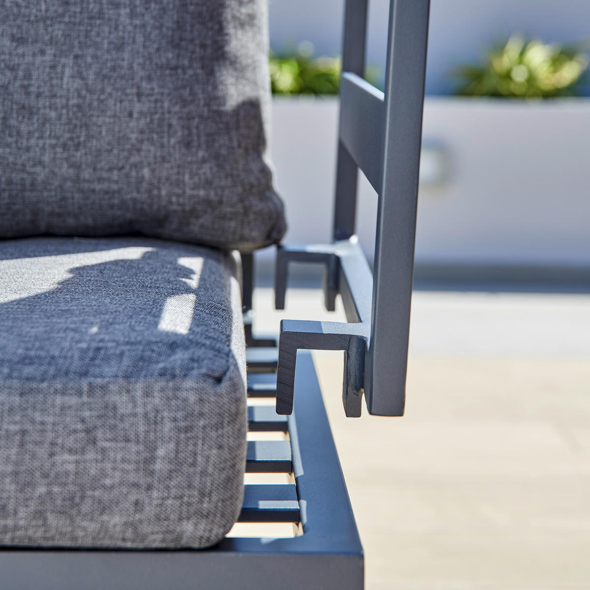 LOUNGE GARNITURA tkanina aluminij  - črna/siva, Moderno, kovina/steklo (179/212,5cm) - Ambia Garden