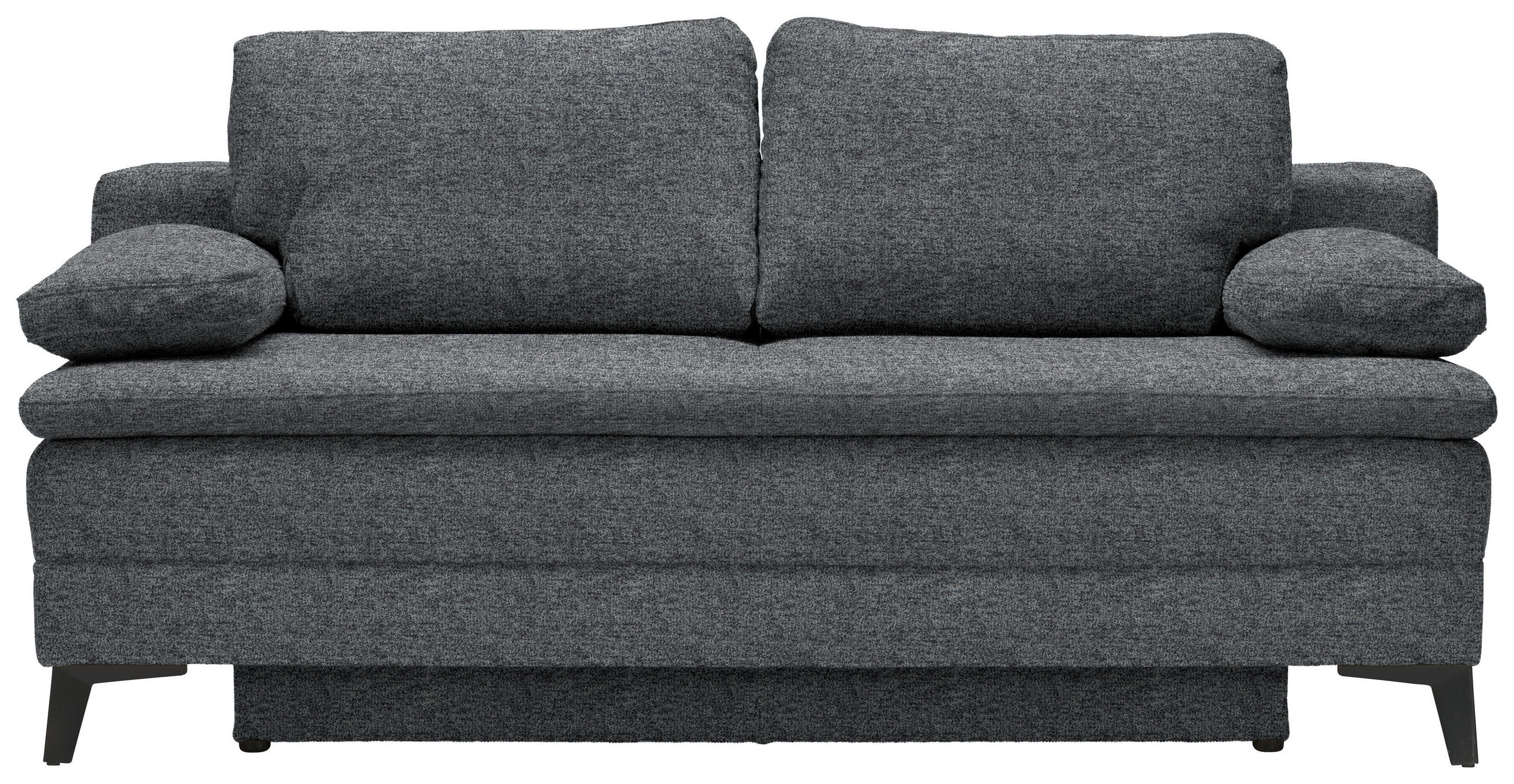 BOXSPRINGSOFA Webstoff Dunkelgrau  - Dunkelgrau/Schwarz, Design, Textil/Metall (200/100/108cm) - Novel