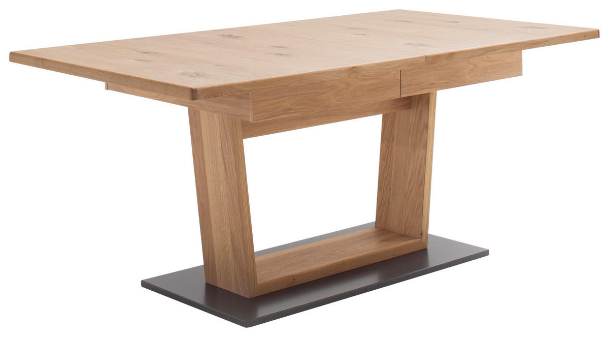 ESSTISCH in Holz, Holzwerkstoff 180-280/100/77 cm  - Eichefarben/Schwarz, Design, Holz/Holzwerkstoff (180-280/100/77cm) - Livetastic