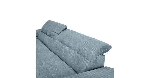 ECKSOFA in Mikrofaser Blaugrau  - Chromfarben/Blaugrau, Design, Textil/Metall (180/265cm) - Carryhome