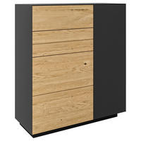 SCHUHSCHRANK Wildeiche massiv Anthrazit, Wildeiche  - Wildeiche/Anthrazit, Natur, Holz/Holzwerkstoff (90/103/36cm) - Dieter Knoll